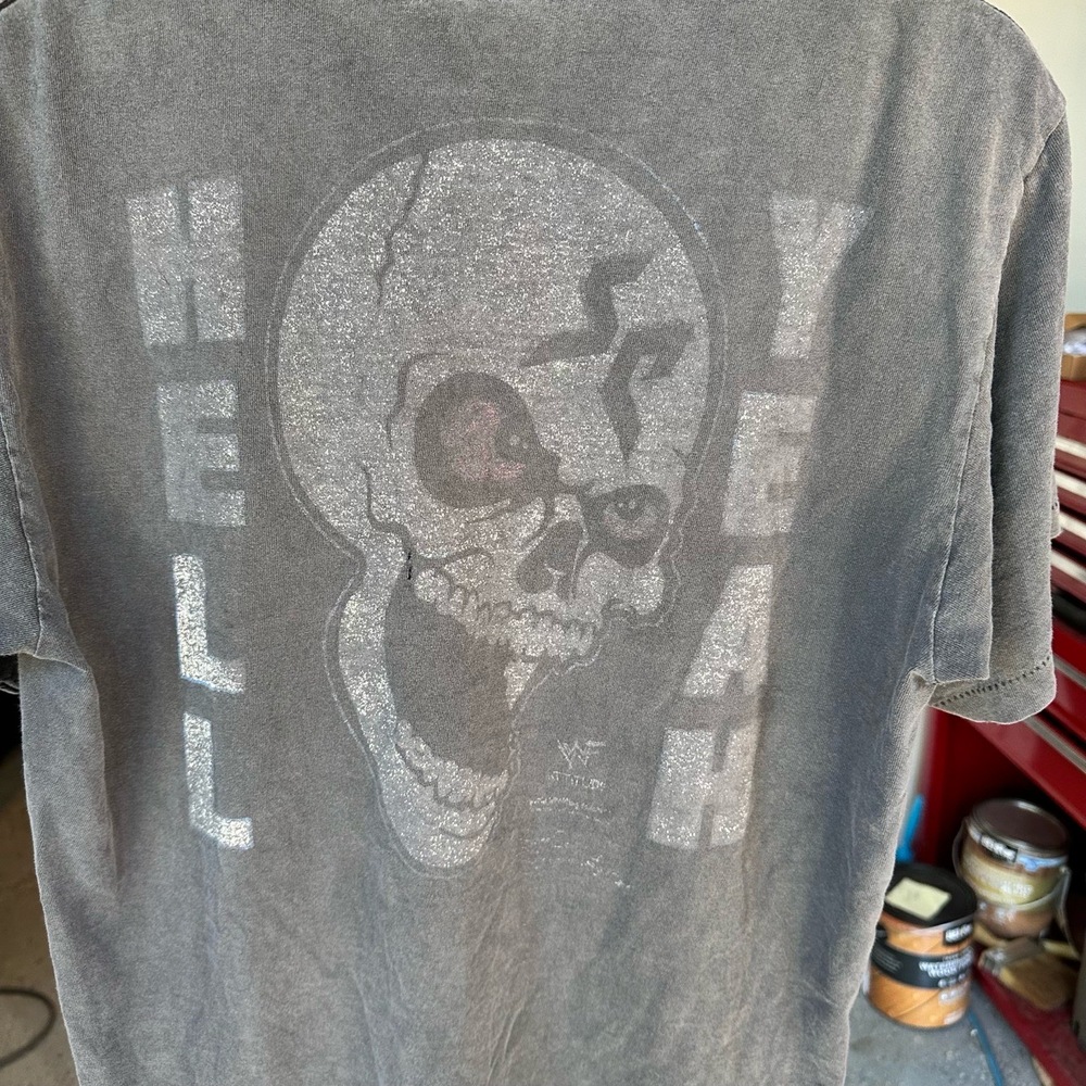 Softee TShirt Mens Size Large Gray Vintage 90s Graphic Stone Cold WWE Iconic - Picture 4 of 8